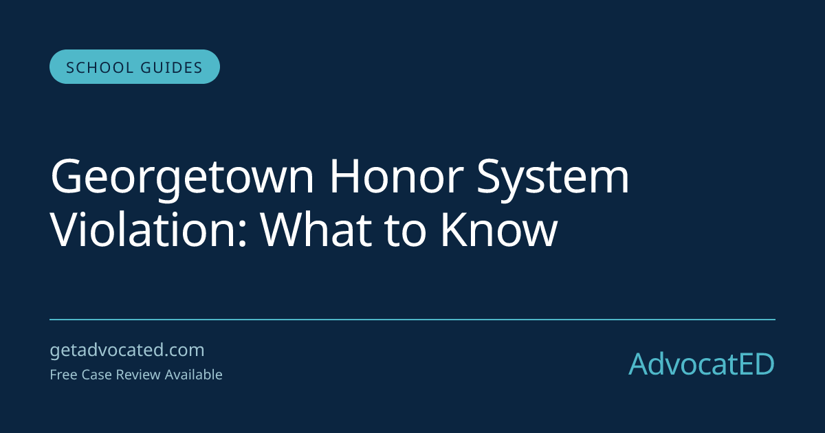 Georgetown Honor System Violation Defense Guide