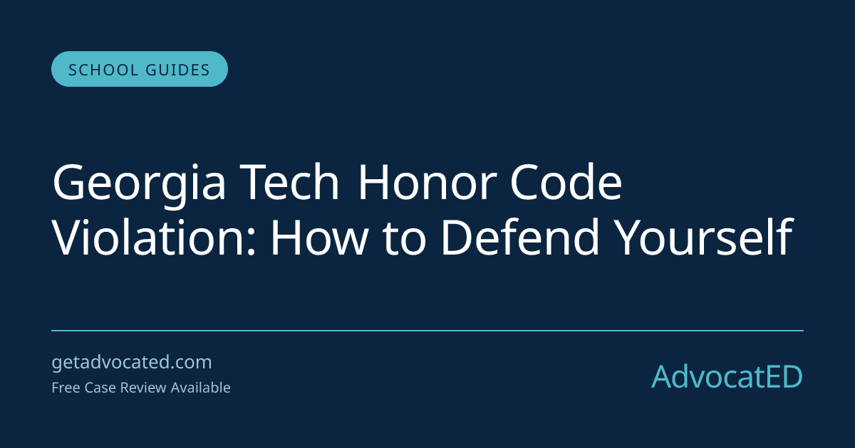 Georgia Tech Honor Code Violation Defense Guide
