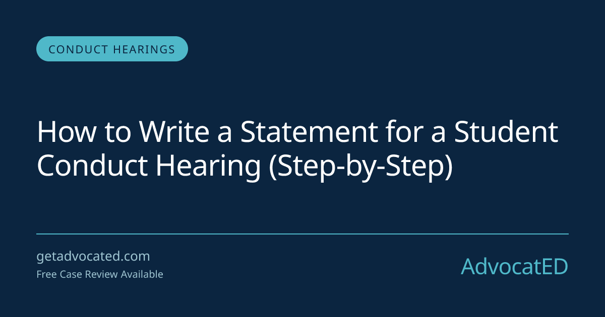 How to Write a Statement for a Student Conduct Hearing